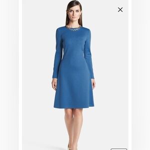 St. John A-Line Milano Knit Dress
Classic Blue Long Sleeve Dress Wool Blend Sz 8
